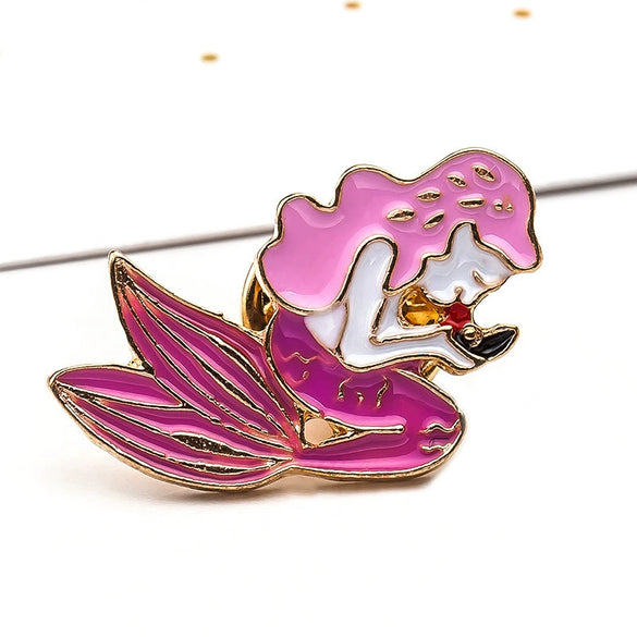 Alloy Animal Geometric Dripping Oil Brooch For Women
