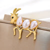 Alloy Animal Lamb Brooch Set With Pearls Women's Highend Light Luxury Clothing Accessories