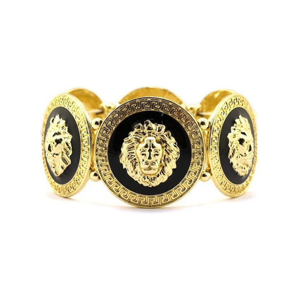 Alloy Animal Lion Head Woven Electroplated Women's Bracelet Jewelry