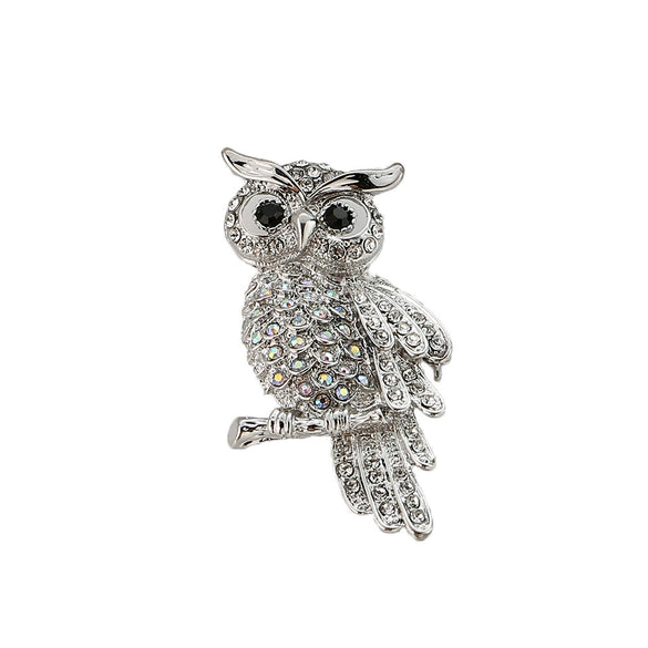 Alloy Animal Owl Fashion Brooch For Women With Electroplating