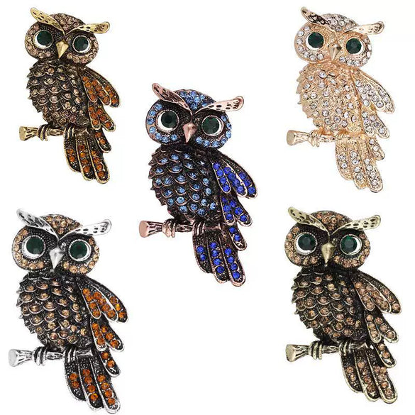 Alloy Animal Owl Fashion Brooch For Women With Electroplating