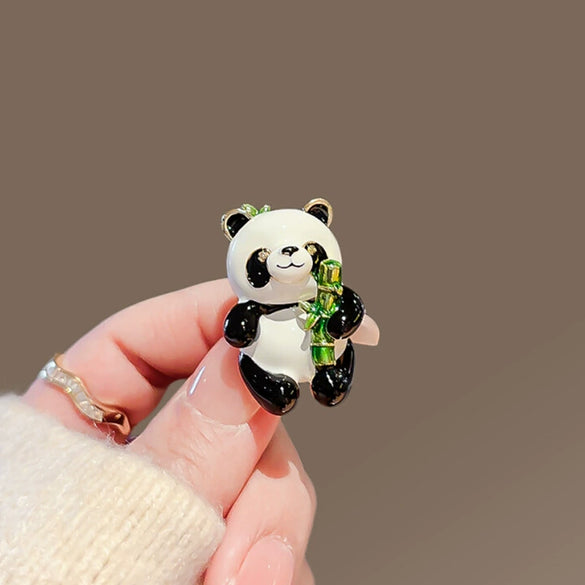Alloy Animal Panda Brooch Electroplated For Men And Women