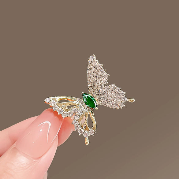 Alloy Animal Pattern Dancing Butterfly Antiexposure Brooch For Women With Electroplating Treatment