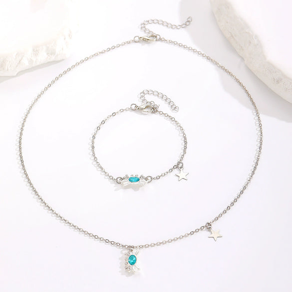 Alloy Animal Pattern Electroplated Women's Crab Bracelet Necklace