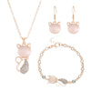 Alloy Animal Pattern Jewelry Set For Women With Diamond Design Including Earrings Necklace And Bracelet