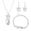 Alloy Animal Pattern Jewelry Set For Women With Diamond Design Including Earrings Necklace And Bracelet