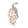 Alloy Animal Peacock Brooch With Pearl Rhinestone Electroplated Clothing Accessories For Women