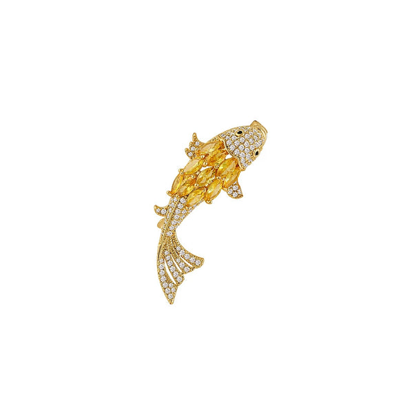 Alloy Animal Shape Electroplating Minimalist Women's Koi Pearl Brooch