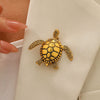 Alloy Animal Shape Retro Green Electroplated Turtle Brooch Highend Niche Jewelry Pin Unisex Accessories
