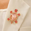Alloy Animal Shape Retro Green Electroplated Turtle Brooch Highend Niche Jewelry Pin Unisex Accessories