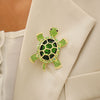 Alloy Animal Shape Retro Green Electroplated Turtle Brooch Highend Niche Jewelry Pin Unisex Accessories