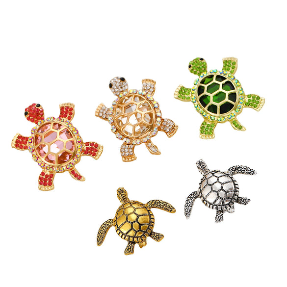 Alloy Animal Shape Retro Green Electroplated Turtle Brooch Highend Niche Jewelry Pin Unisex Accessories