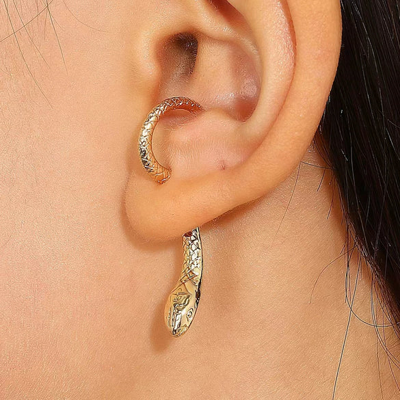 Alloy Animal Snake Women's Exaggerated Fashion Earrings With Electroplating