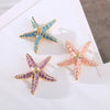 Alloy Animal Starfish Dripping Oil Brooch For Women