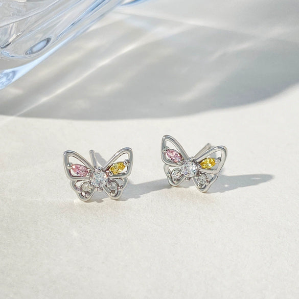 Alloy Animal Style Hollow Butterfly Rose Electroplated Women's Earrings
