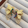 Alloy Animal Style Hollow Butterfly Rose Electroplated Women's Earrings