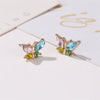 Alloy Animal Style Hollow Butterfly Rose Electroplated Women's Earrings