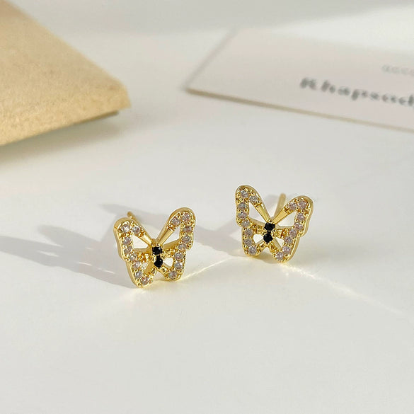 Alloy Animal Style Hollow Butterfly Rose Electroplated Women's Earrings
