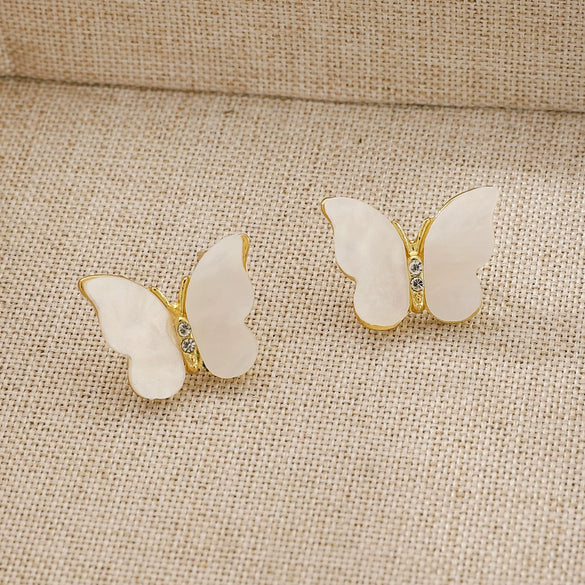 Alloy Animal Style Hollow Butterfly Rose Electroplated Women's Earrings