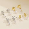 Alloy Animal Style Starfish Women's Earrings Electroplated
