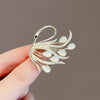 Alloy Animal Swan Cat Eye Brooch For Women With Electroplating
