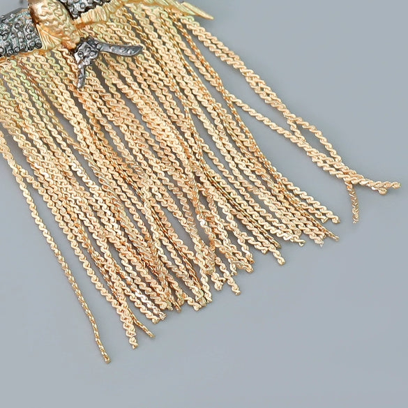 Alloy Animal Tassel Earrings Electroplated For Women