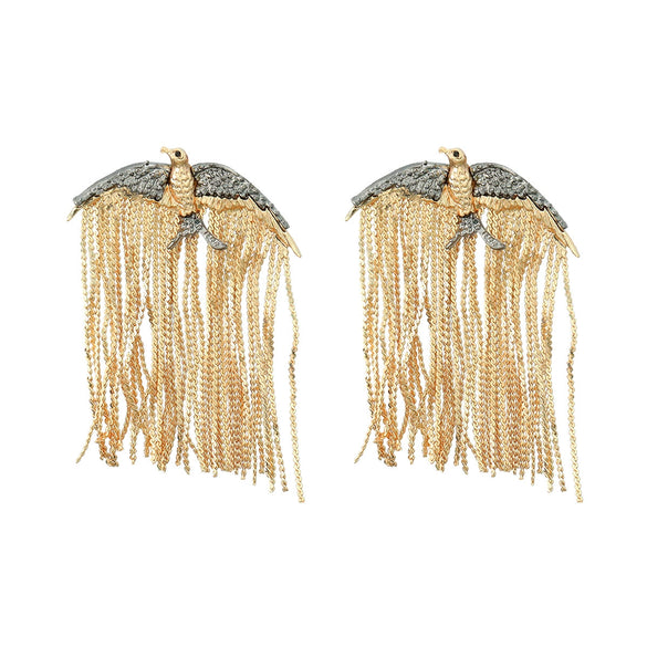Alloy Animal Tassel Earrings Electroplated For Women
