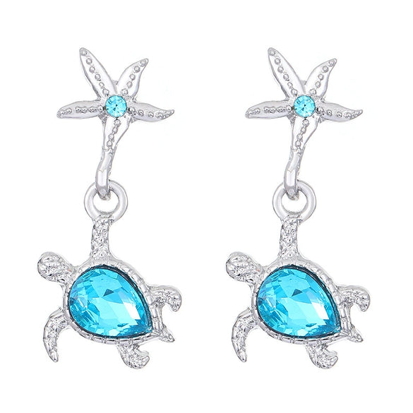Alloy Animal Tortoise Earrings Electroplated For Women
