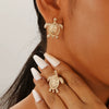 Alloy Animal Tortoise Earrings Electroplated For Women