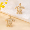 Alloy Animal Tortoise Earrings Electroplated For Women
