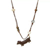 Alloy Animal Zodiac Cartoon Dachshund Pendant Necklace For Women Dripping Oil Design Fashionable Versatile Accessory