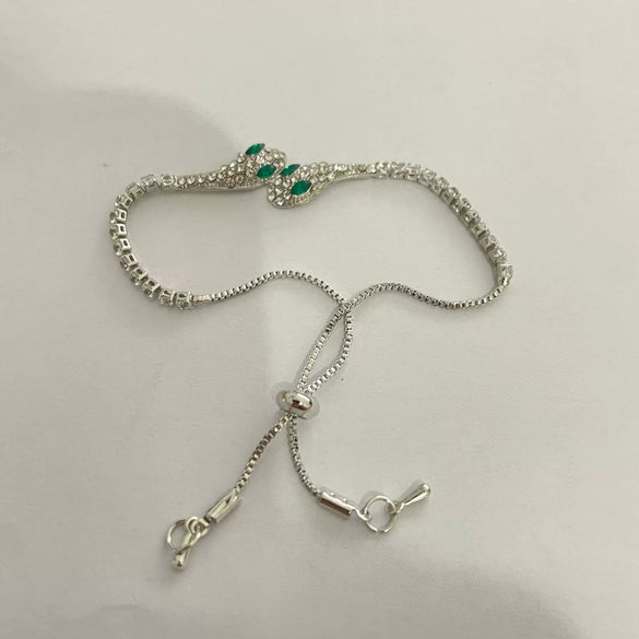 Alloy Animal Zodiac Diamond Micro Inlaid Adjustable Snake Bracelet For Girls