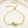 Alloy Animal Zodiac Diamond Micro Inlaid Adjustable Snake Bracelet For Girls
