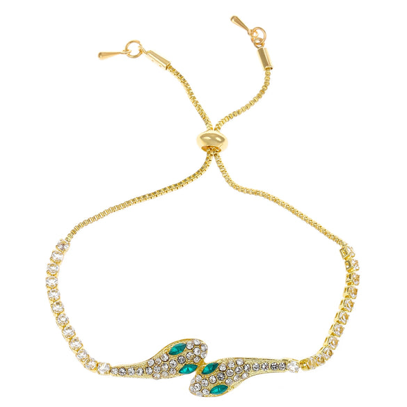 Alloy Animal Zodiac Diamond Micro Inlaid Adjustable Snake Bracelet For Girls