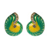 Alloy Animal Zodiac Exaggerated Metallic Oildropping Electroplated Conch Earrings For Women