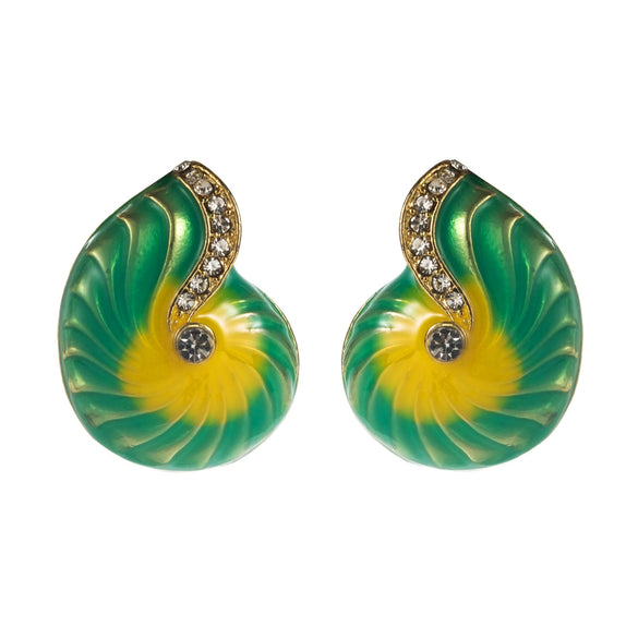 Alloy Animal Zodiac Exaggerated Metallic Oildropping Electroplated Conch Earrings For Women