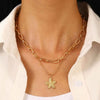 Alloy Animal Zodiac Pendant Doublelayer Chain Necklace Electroplated Ocean Style Jewelry