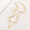 Alloy Animal Zodiac Pendant Doublelayer Chain Necklace Electroplated Ocean Style Jewelry