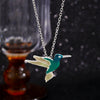Alloy Animal Zodiac Retro Hummingbird Pendant Necklace Electroplated Regular Chain