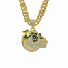Alloy Animal Zodiac Rhinestone Diamond Pendant Necklace Hiphop Cuban Chain Jewelry For Men