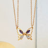 Alloy Animal Zodiac Style Butterfly Pendant Clavicle Chain Necklace With Electroplating