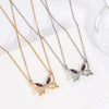 Alloy Animal Zodiac Style Butterfly Pendant Clavicle Chain Necklace With Electroplating