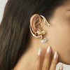 Alloy Animal Zodiac Style Electroplated Metal Angel Mermaid Ear Clip Earrings For Women
