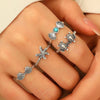 Alloy Animal Zodiac Style Stacked Turtles Ring Set Electroplated With 14K Gold