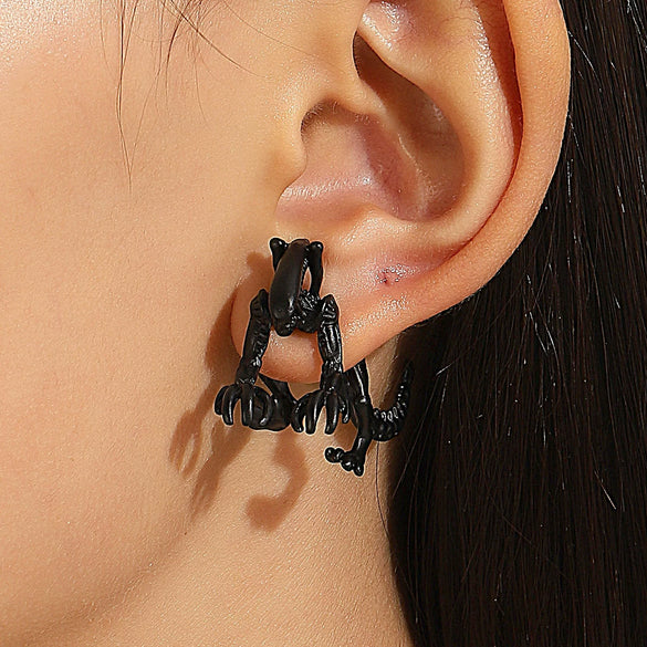 Alloy Animal Zodiac Three Dimensional Electroplated Women's Earrings Leopard Cat Dinosaur