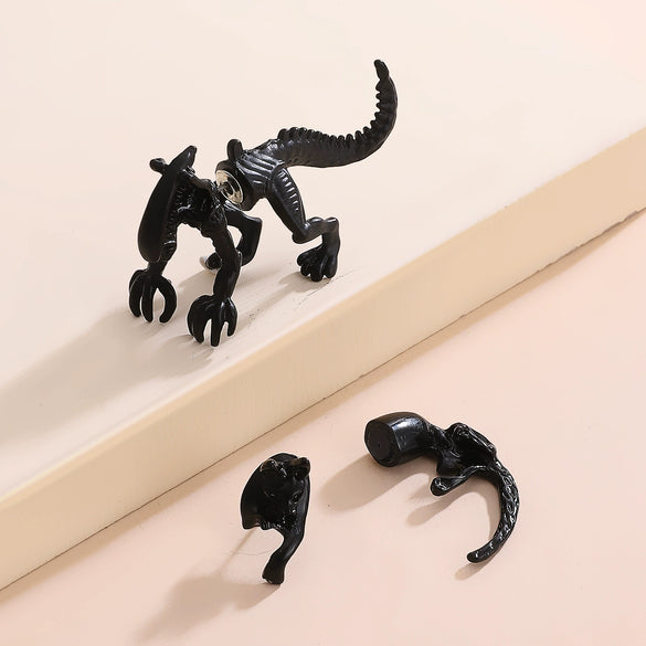 Alloy Animal Zodiac Three Dimensional Electroplated Women's Earrings Leopard Cat Dinosaur