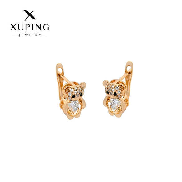 Alloy Animal Zodiac Threedimensional Hollow Design Electroplated Bear Ear Buckle Niche Style Women's Earrings