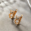 Alloy Animal Zodiac Threedimensional Hollow Design Electroplated Bear Ear Buckle Niche Style Women's Earrings