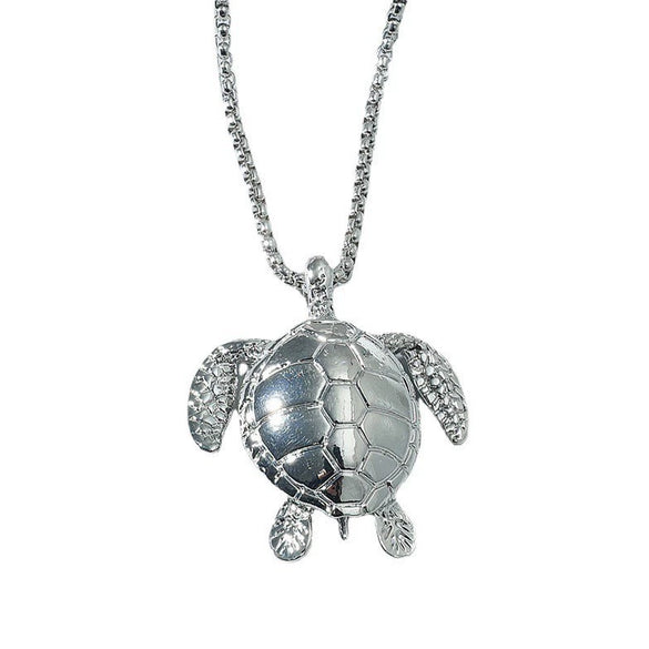 Alloy Animal Zodiac Turtle Pendant Necklace With Pearl Chain And Electroplating Treatment