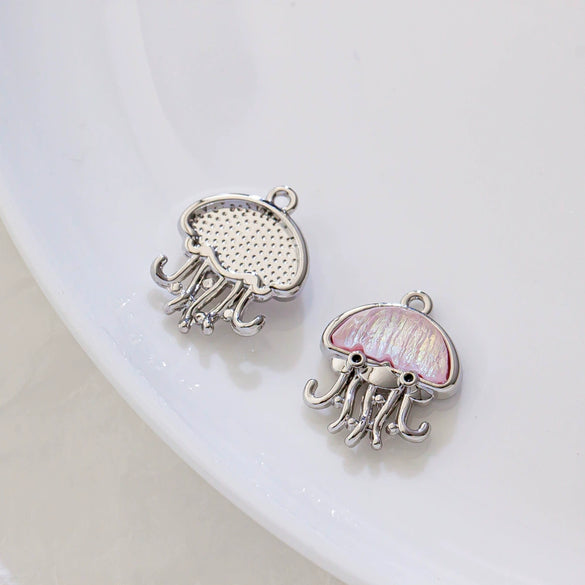 Alloy Animals Jellyfish Pendant Diy Jewelry Electroplated Accessories